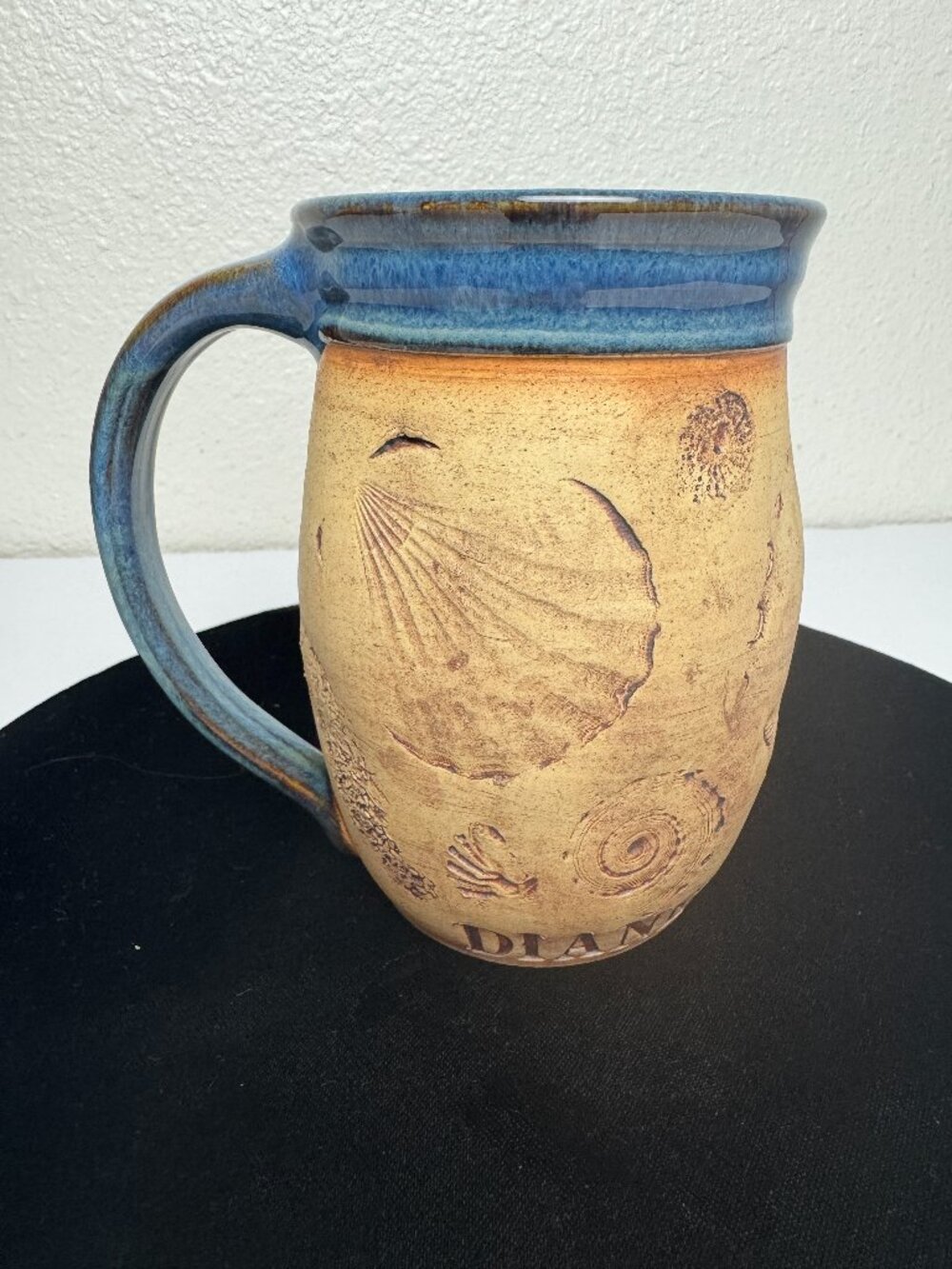 NEW Julia E Dean Beachcomber Pottery Mug DIANA Personalized Handmade 12 oz